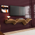 Modern Parametric Wall Shelf – Sculptural Floating MDF TV Stand & Console