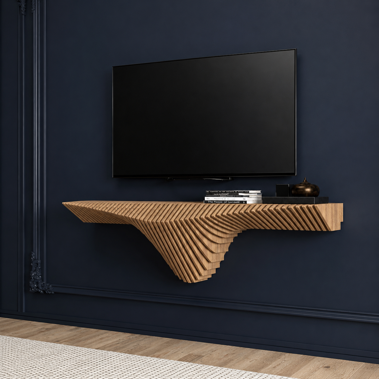 Parametric Modern Wall Shelf – Sculptural Floating MDF Shelf