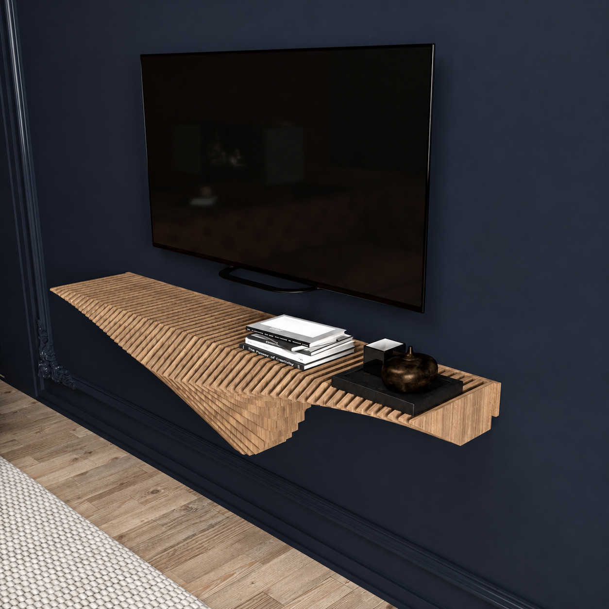 Parametric Modern Wall Shelf – Sculptural Floating MDF Shelf