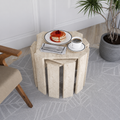 Travertine-Look Nesting Coffee Table Set of 3 | Modern Side Tables