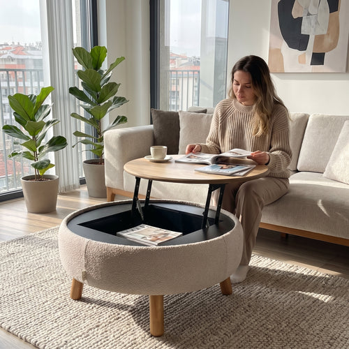 Lift-Top Storage Coffee Table | Café au Lait