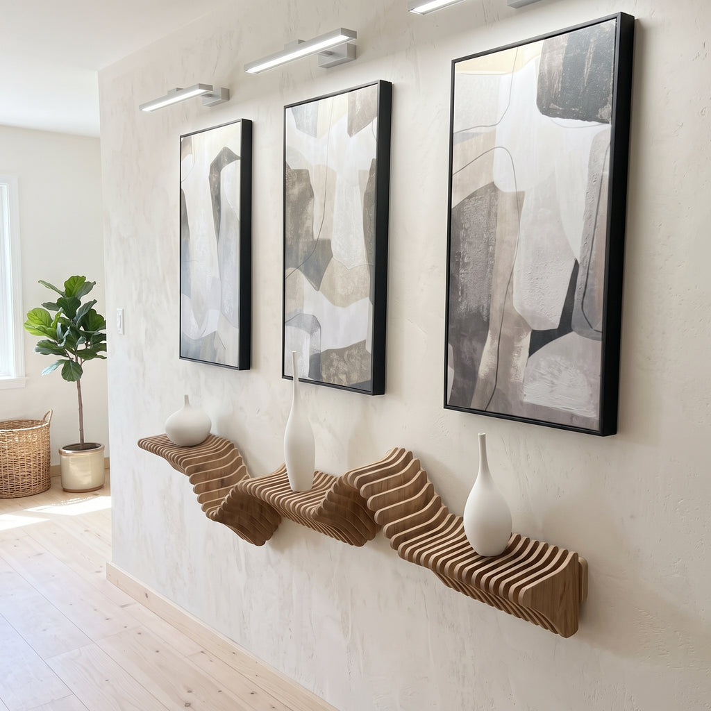 Modern Parametric Wall Shelf – Sculptural Floating TV Stand & Console