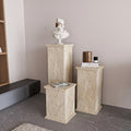 Travertine Side Table – Modern Decorative Pedestal Table