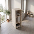 Travertine Side Table with Open Shelves | Modern End Table